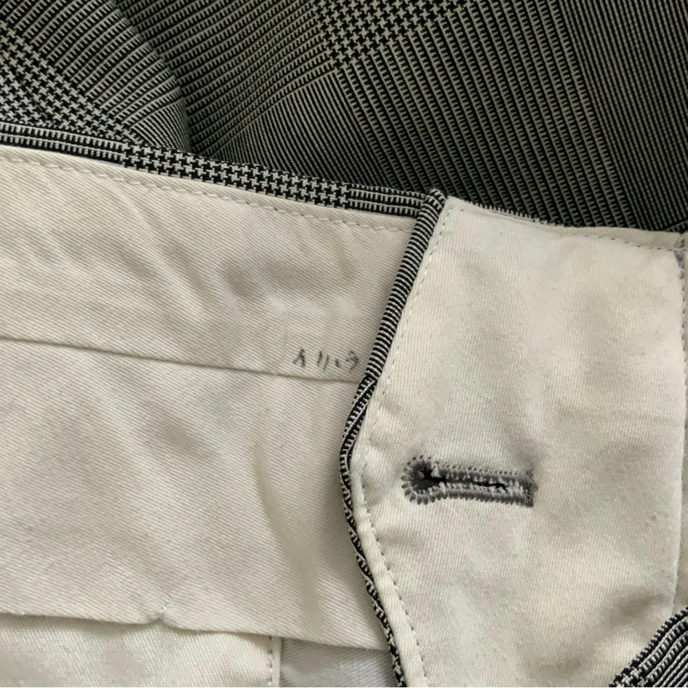 BURBERRYS’ Plaid Trousers Vintage Houndstooth High Waisted Black White Small - Picture 7 of 14